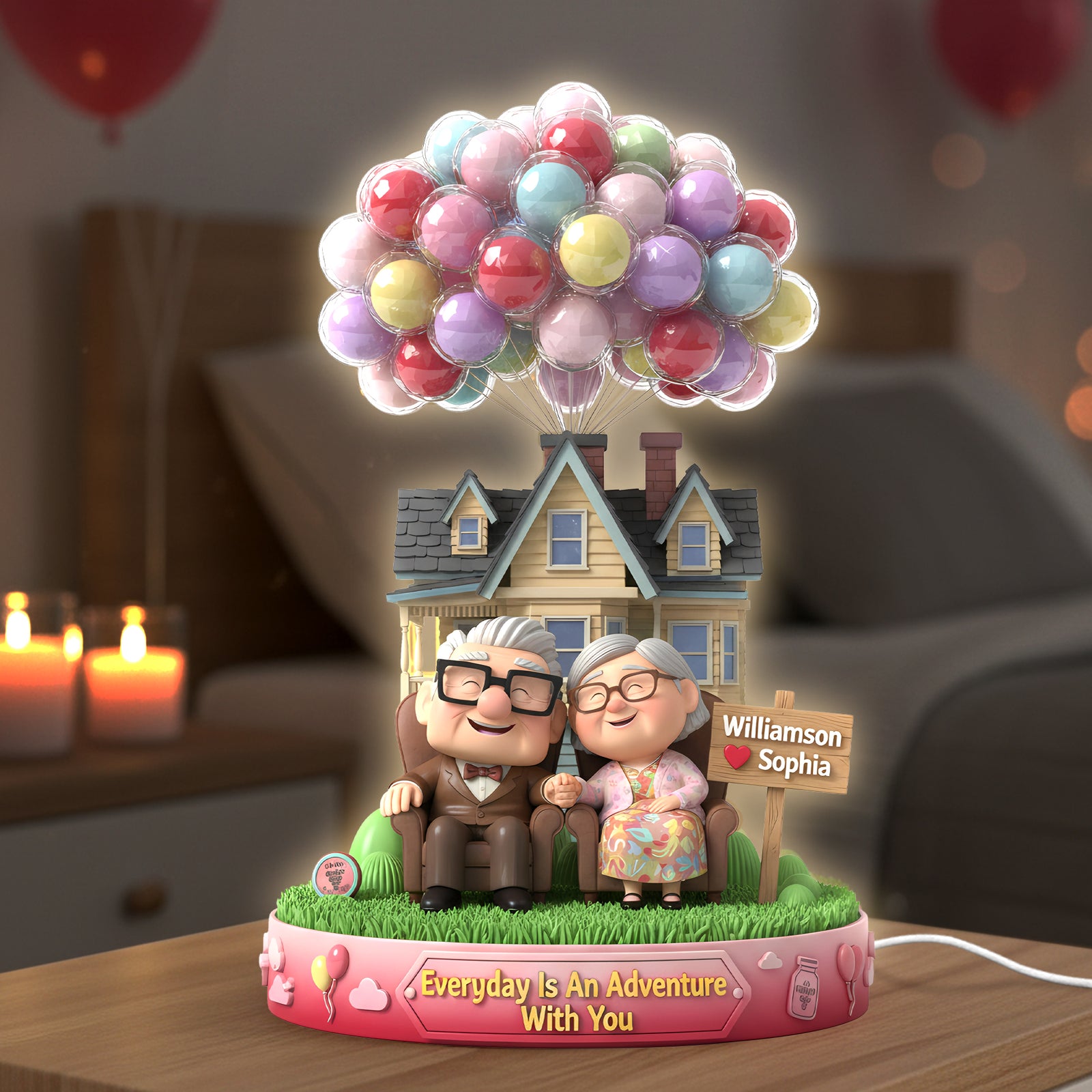 Happy Old Couple Light Box, Personalized Gifts For Couple 02KITI261125-Homacus