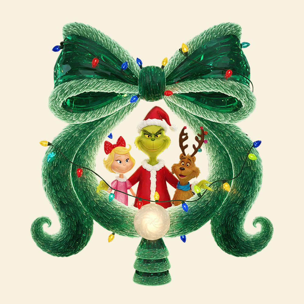 Cute Green Characters Tree Topper - Gifts For Christmas 01PATI211125-Homacus