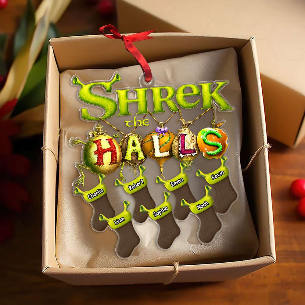 Personalized Gift For Family Ornament, Green Stocking 03QHTI081124-Homacus