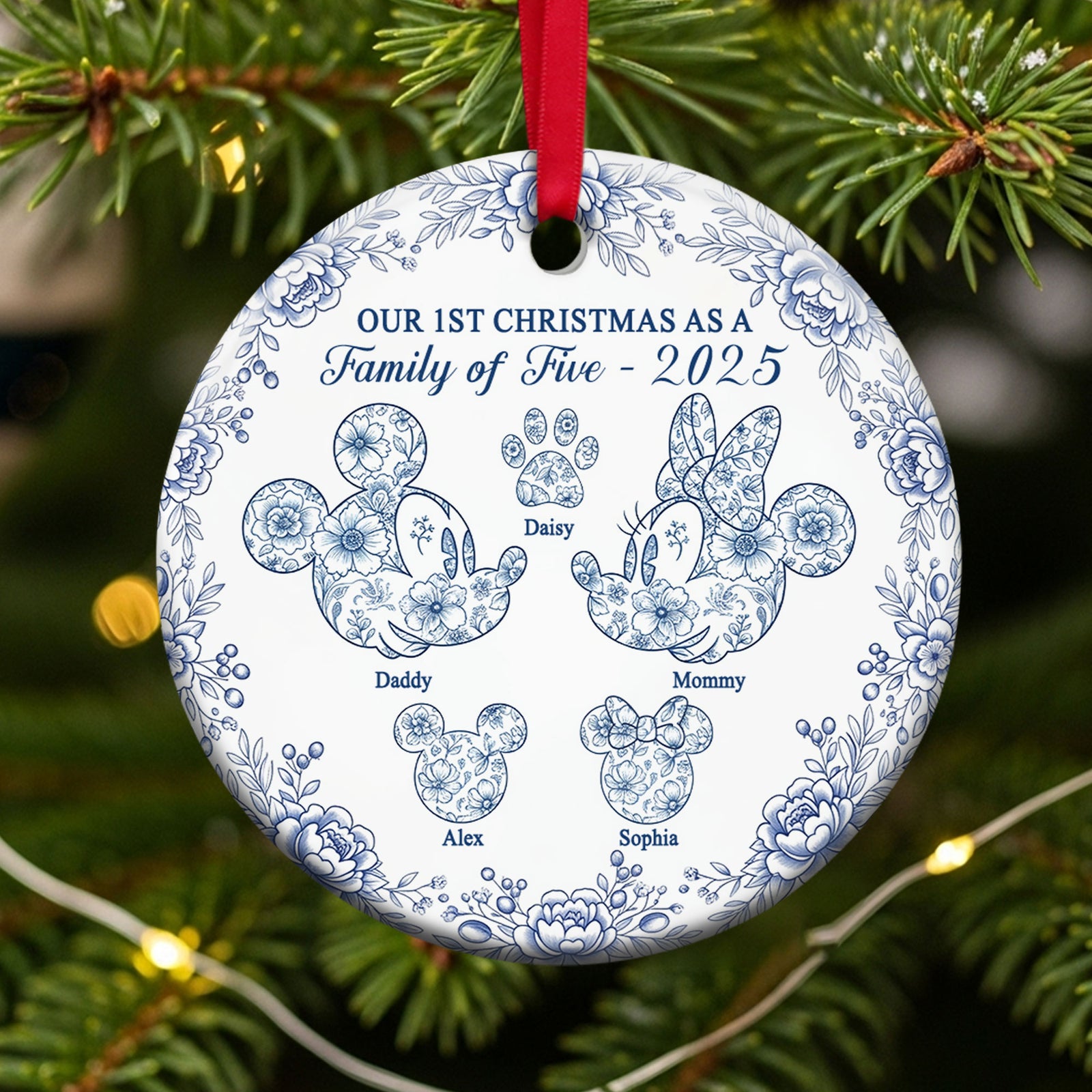 Cute Four Toile Family Ornament - Personalized Gifts For Family 01pgti210825-Homacus