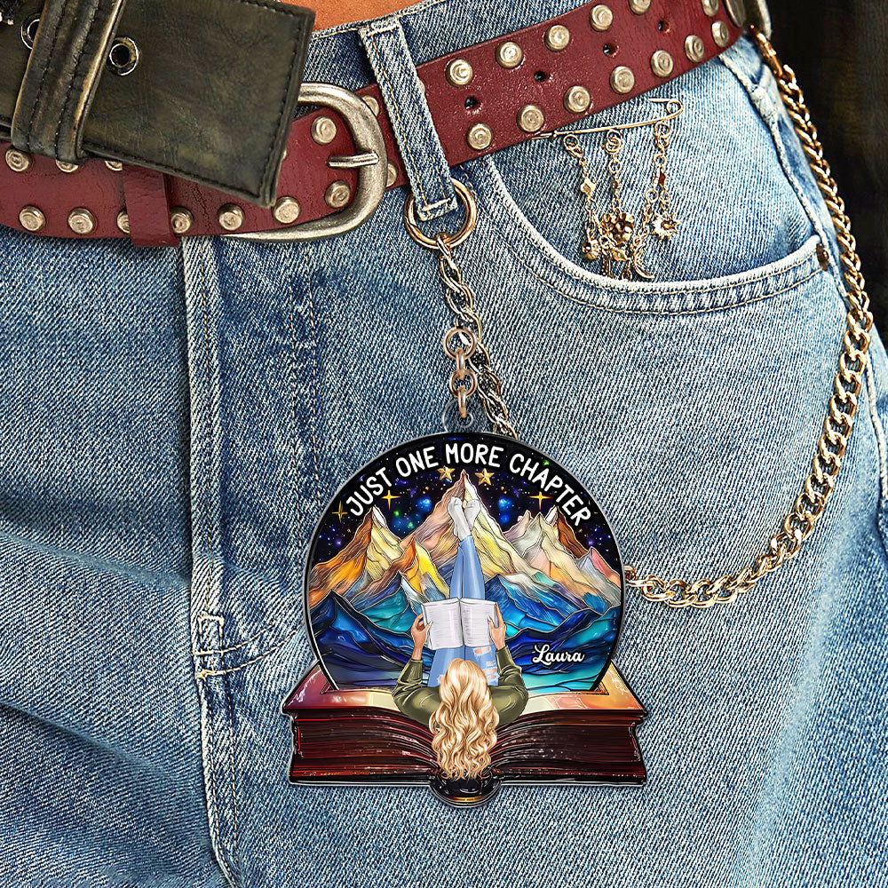 Personalized Gifts For Book Lover Keychain Girl Reading Book 011xqti040125-Homacus