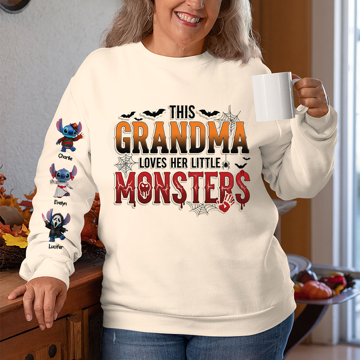 Little Spooky Monster Shirt - Personalized Gifts For Grandma 01pgti140825-Homacus