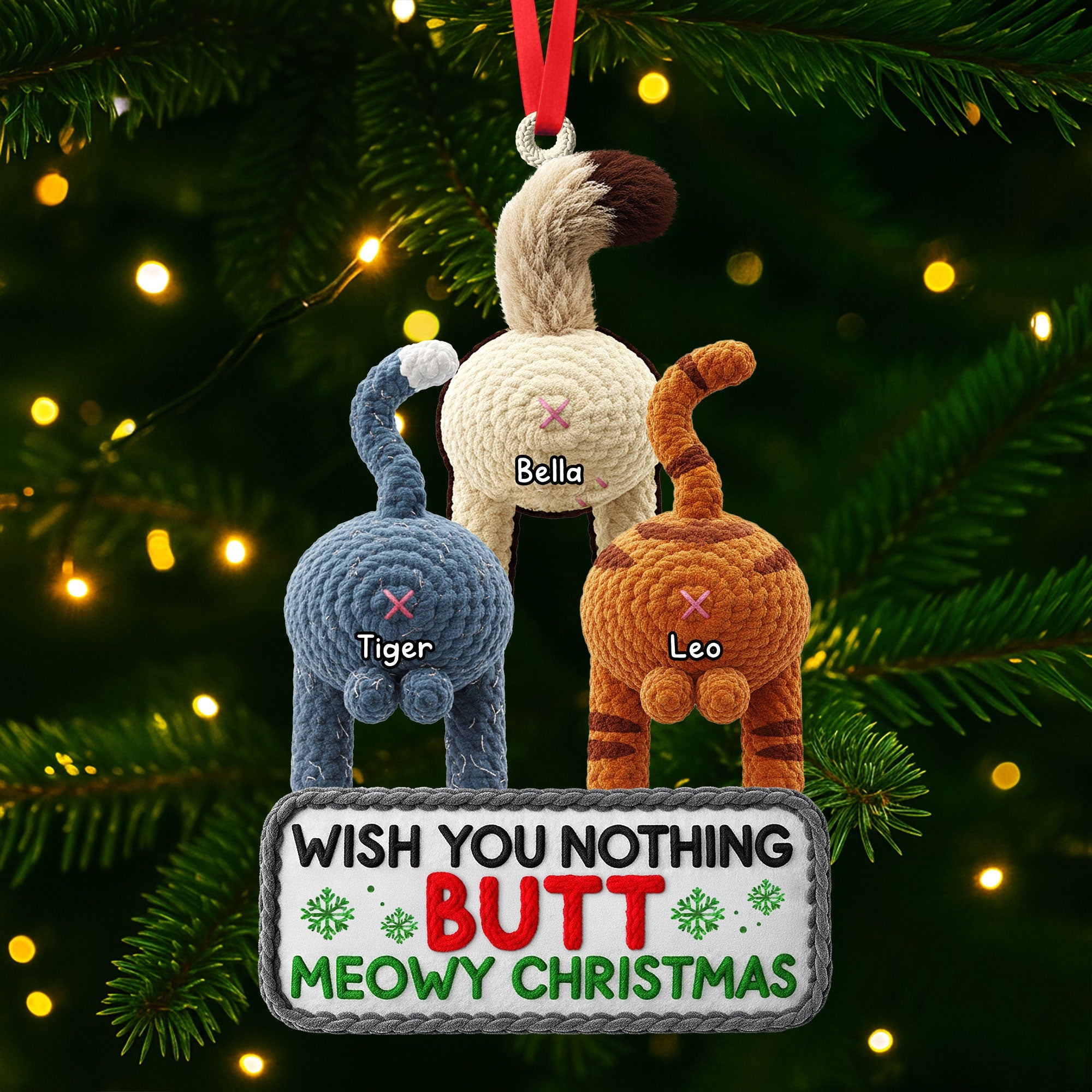 Funny Cat Ornament - Personalized Gifts For Cat Lovers 04nati061025-Homacus