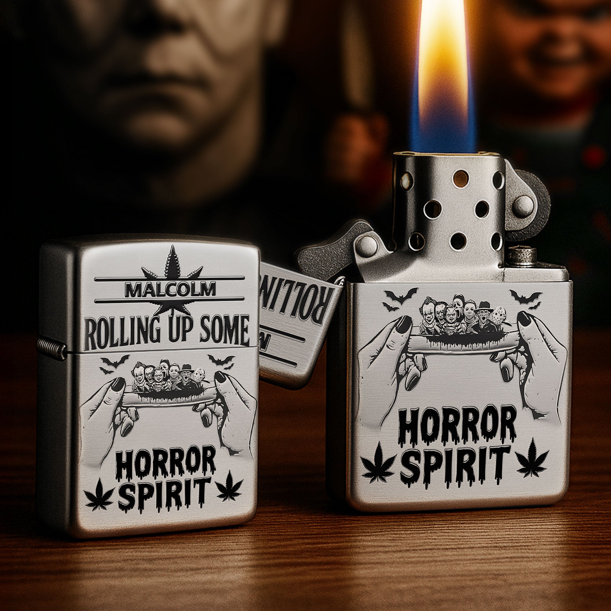 Rolling Up Some Horror Lighter, Personalized Gifts For Smoking Lovers 05qhti080925-Homacus