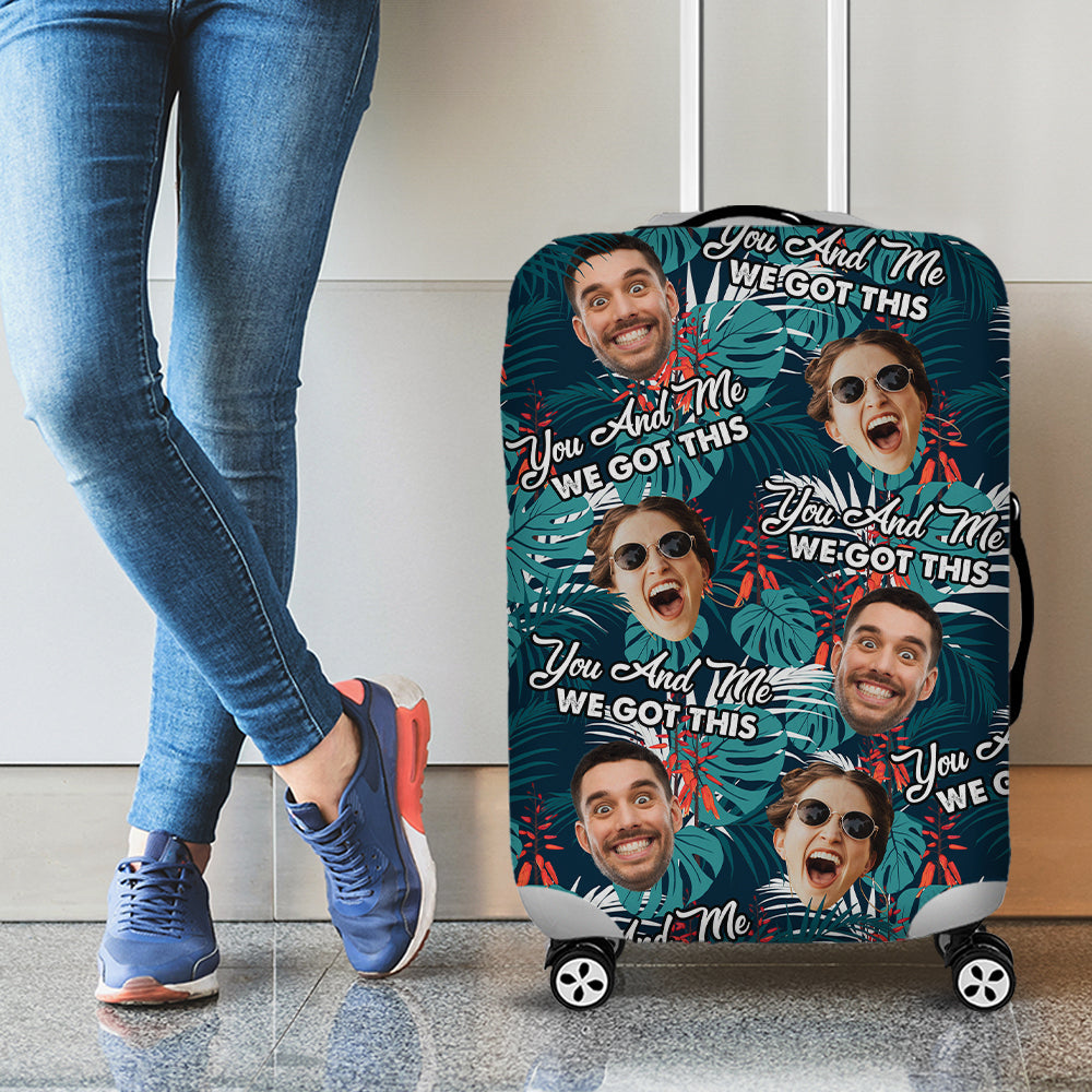 Personalized Gifts For Couple Luggage Cover Custom Face Hawaiian Tropical Summer 03XQTI160724-Homacus