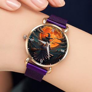 Witch Mesh Strap Quartz Watch - Personalized Gifts For Witch Fan 02pgti220725-Homacus