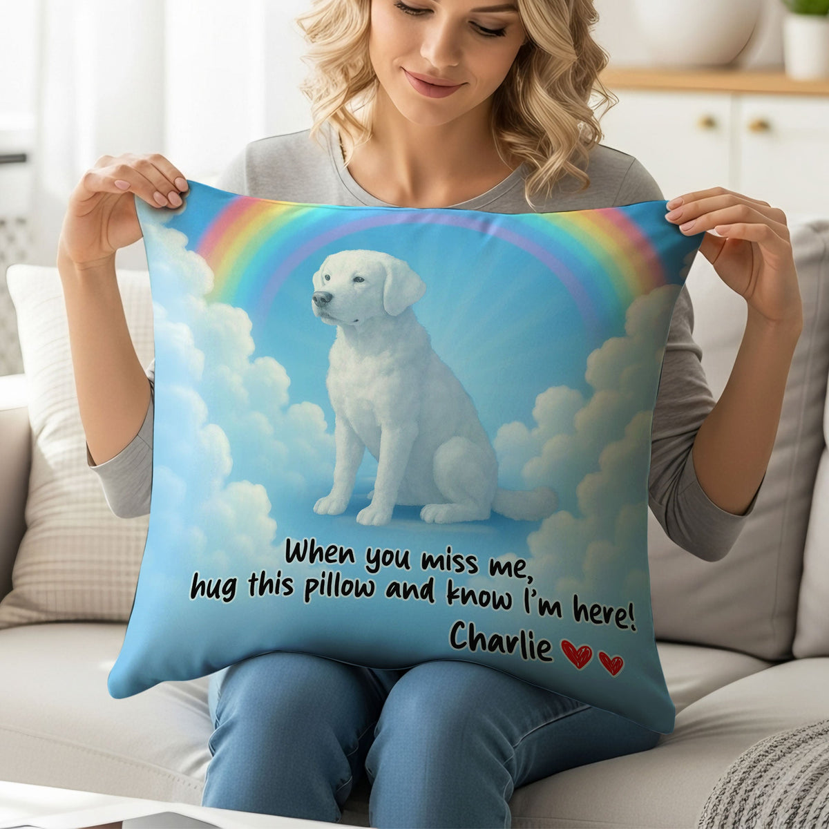 Dog In Heaven Pillow - Personalized Gifts For Dog Lovers 03pgti100725-Homacus