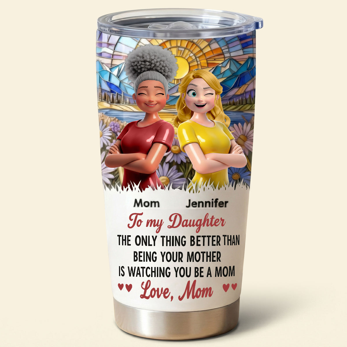 Mom And Daughter 20oz Tumbler - Personalized Gifts For Mother's Day Tumbler 01TOTI050226-Homacus