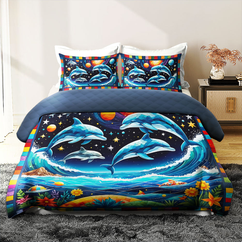 Gifts For Dolphin Lover Quilt Bed Set 043huti220125-Homacus