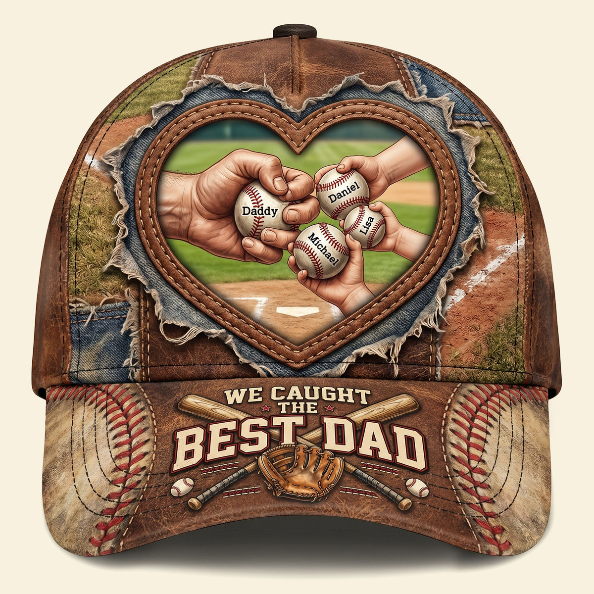 Best Catch Baseball Dad Cap - Personalized Gift For Dads 04NATI060526-Homacus