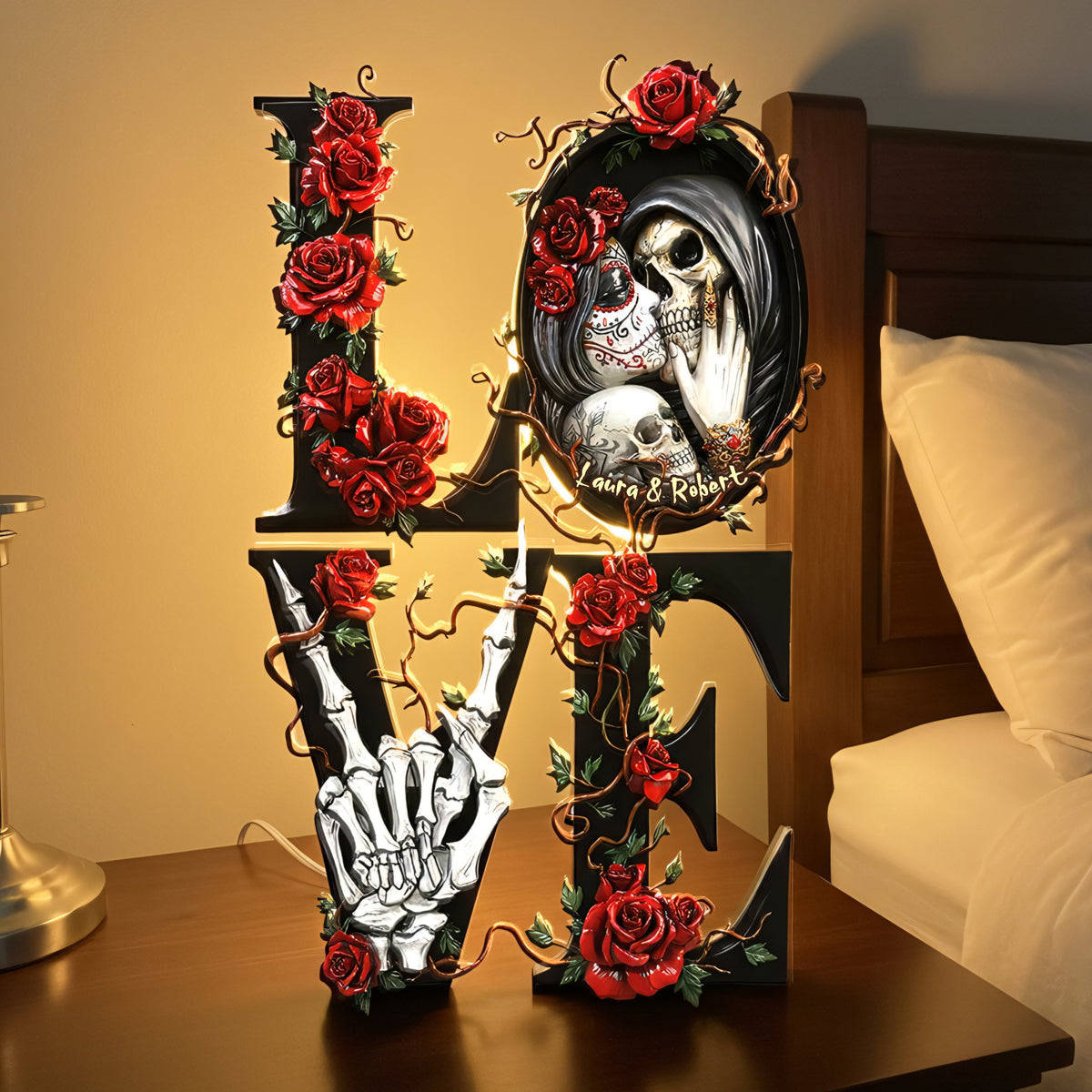 Romantic Skeleton Light Box Personalized Gifts For Couple 03HUTI091225-Homacus