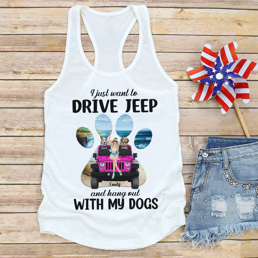 Personalized Gifts For Dog Lovers Shirt Drive Car And Hang Out With Dogs-Homacus