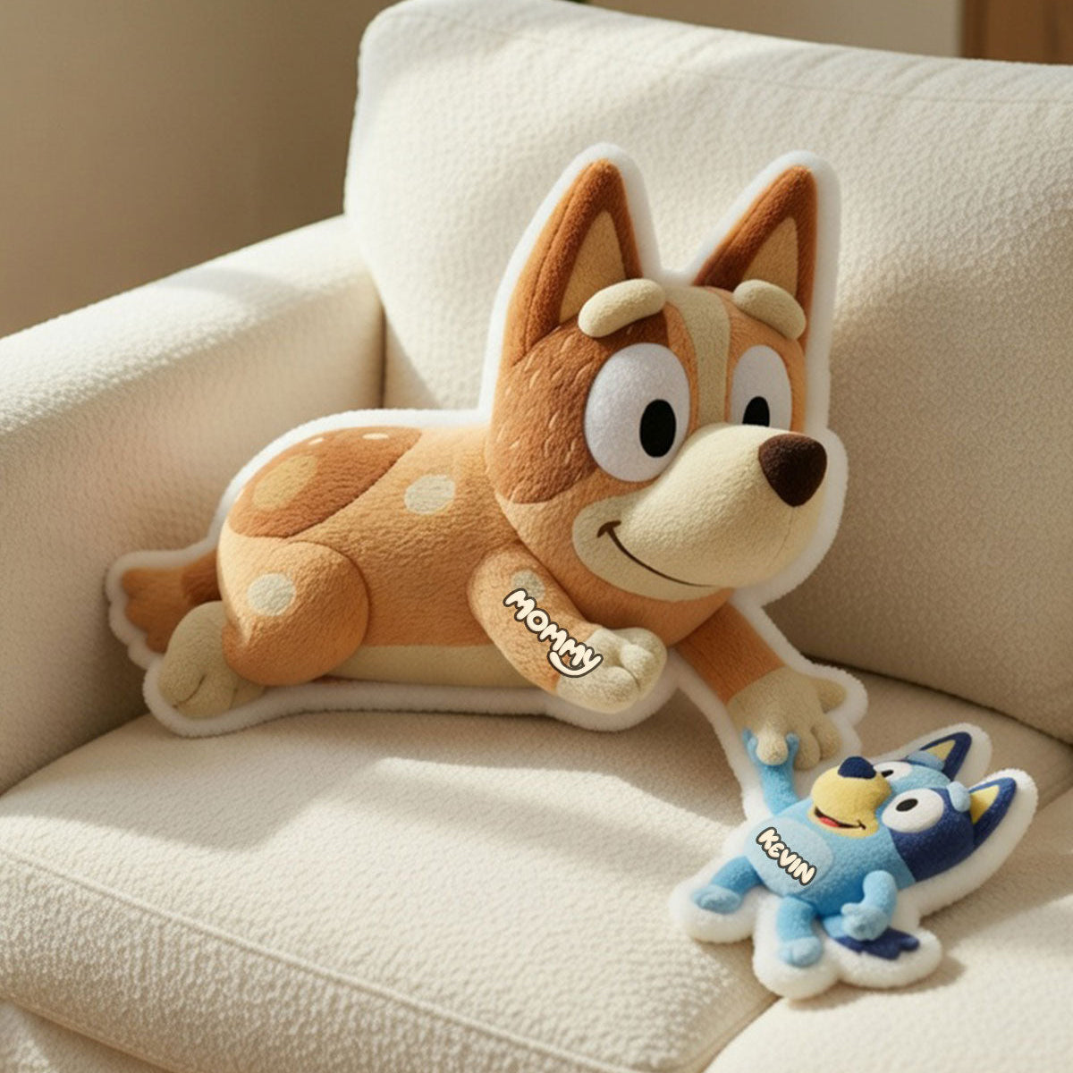 Cute Mommy Dog And Puppy Shape Pillow - Personalized Gifts For Mom 02OHTI280326-Homacus