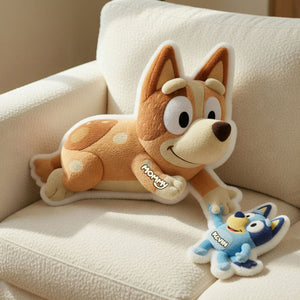 Cute Mommy Dog And Puppy Shape Pillow - Personalized Gifts For Mom 02OHTI280326-Homacus