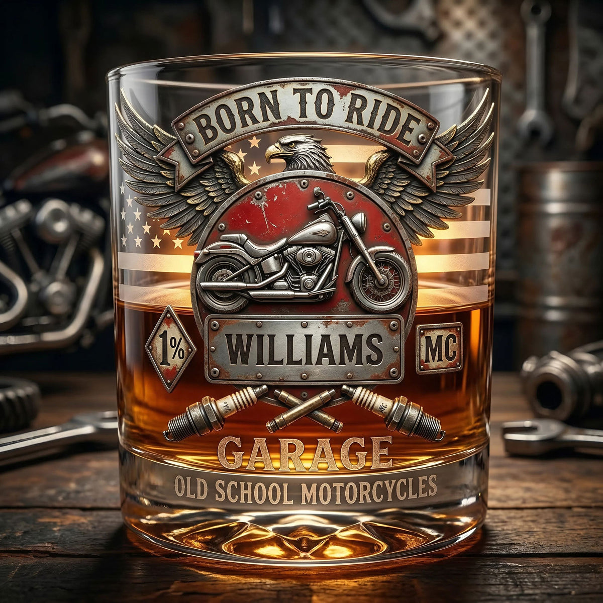 Born To Ride 11oz Round Glass - Personalized Gifts For Bikers 03pati300326-Homacus
