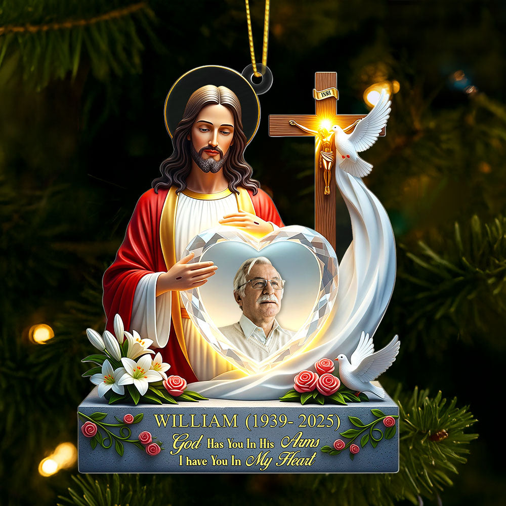 Heaven Jesus Ornament - Custom Photo Gifts For Loved Ones 04huti090925-Homacus