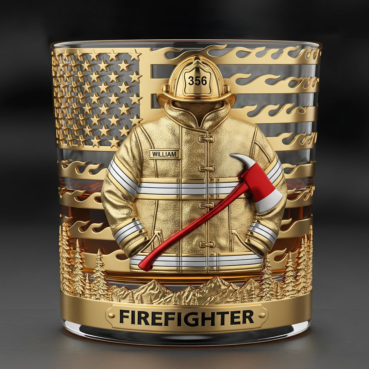 Firefighter Fire Dept Whiskey Glass, Personalized Gifts For Firefighter Retirees and Active Duty 03qhti050825-Homacus