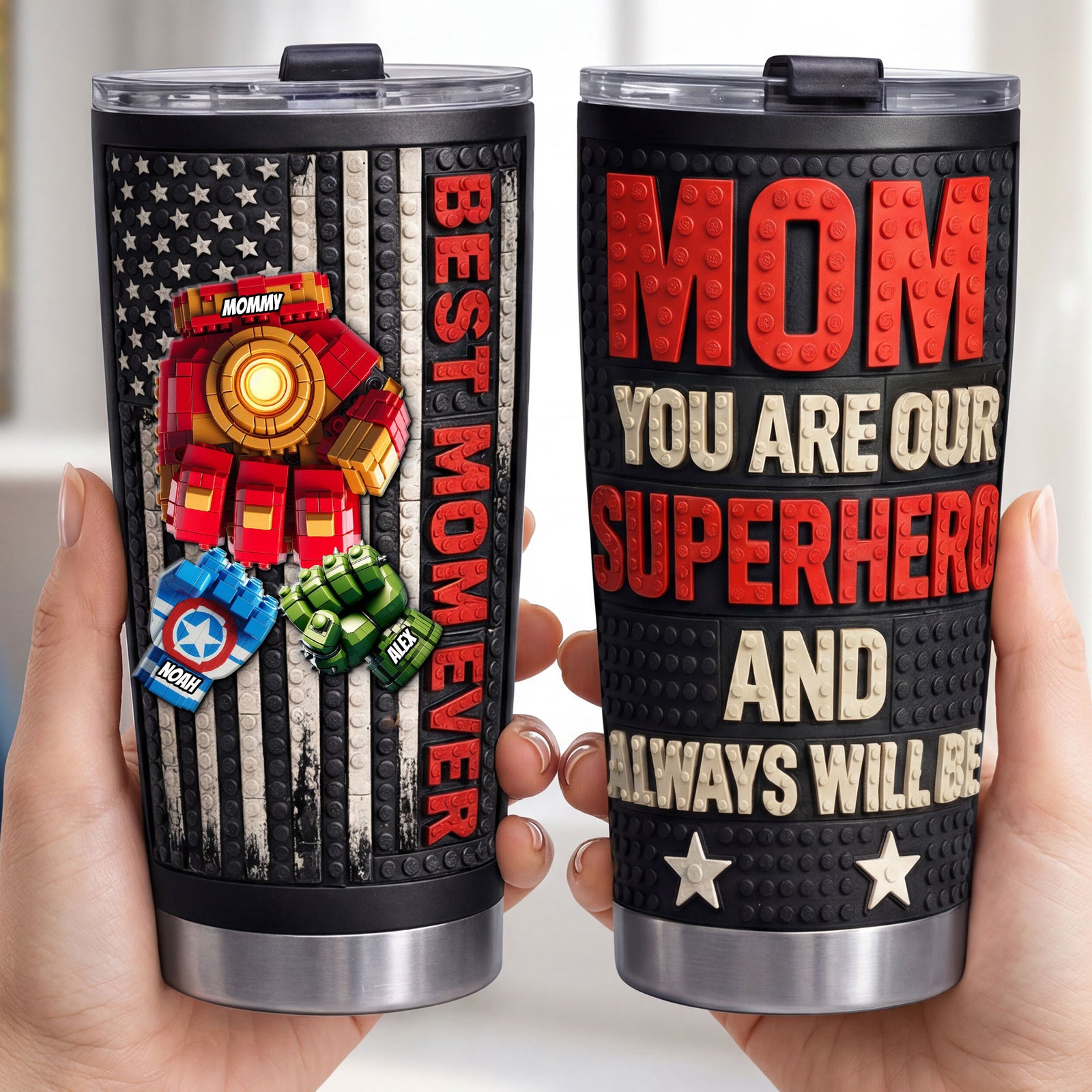 Fist Bump Power Mom 20oz Tumbler - Personalized Gifts For Mother's Day Tumbler 01OHTI300326-Homacus