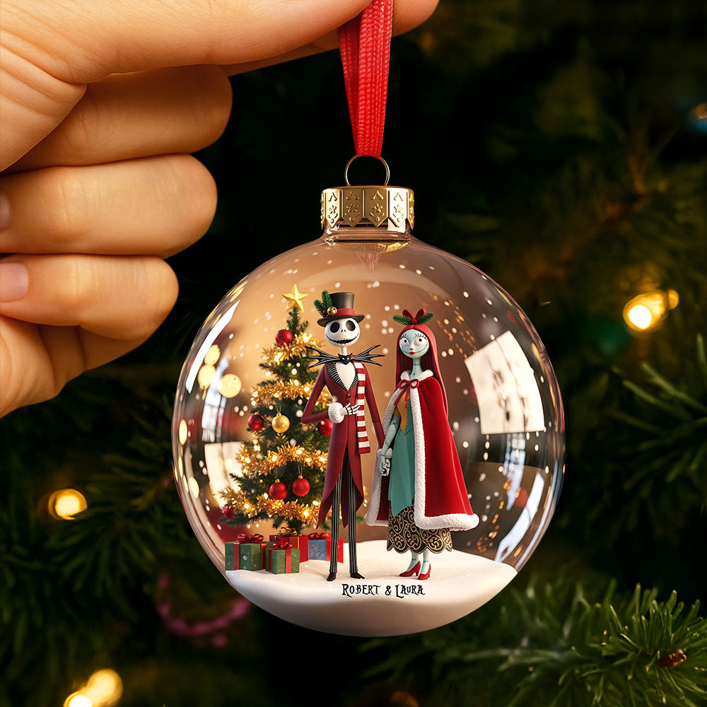 Spooky Couple Ornament - Personalized Gifts For Couple 02pgti300825-Homacus