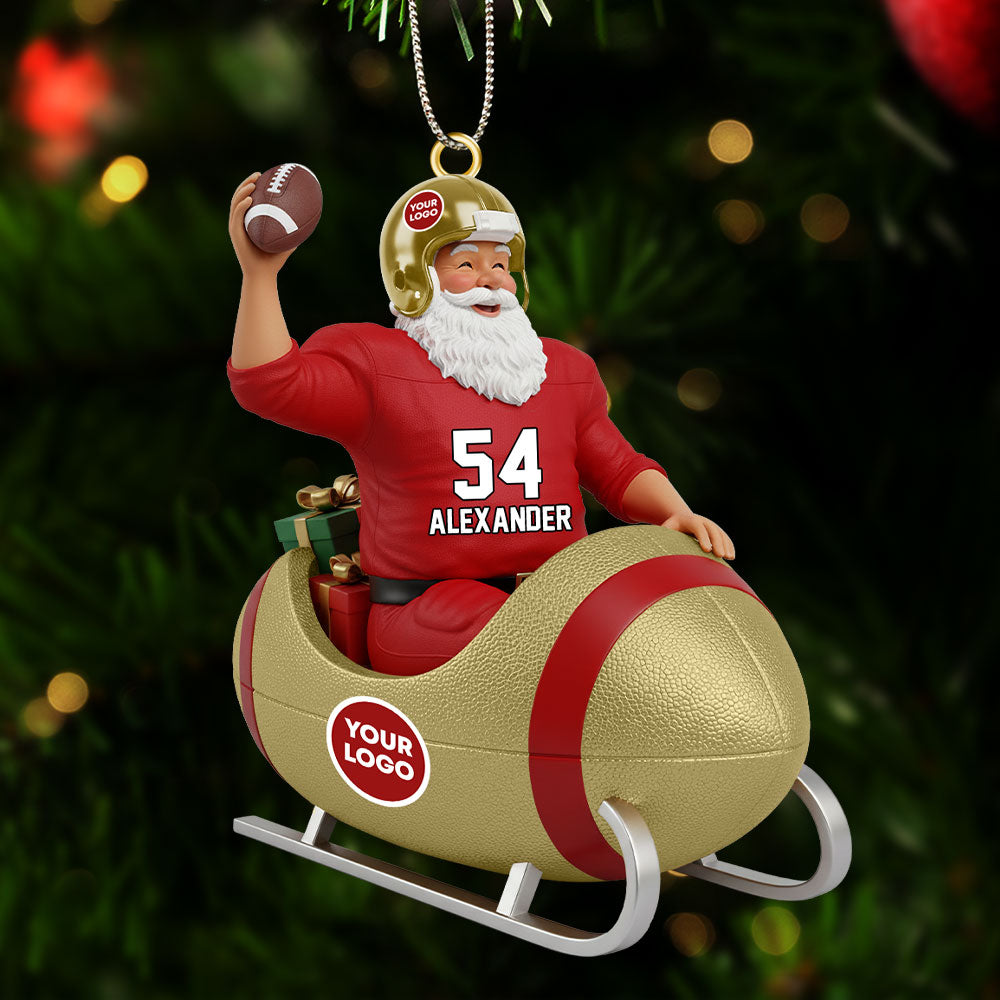 Sport Lover Santa Sleigh Ornament - Personalized Gift For Christmas Ornament 04KITI181125-Homacus