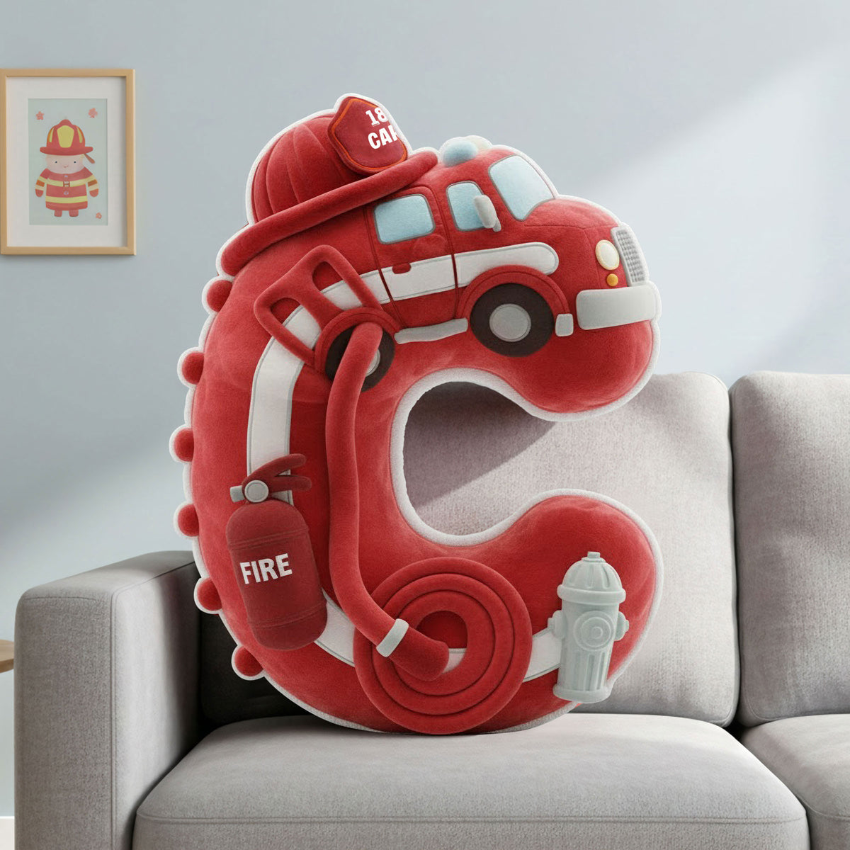 Firefighter Alphabet Initial Letters Custom Shaped Pillow - Personalized Gifts For Firefighters 03ohti081225-Homacus