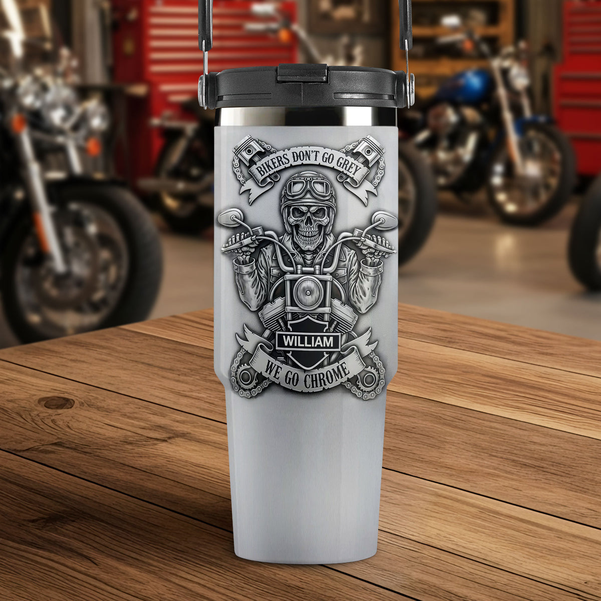 Badass Old Biker Tumbler - Personalized Gifts For Bikers 02qhti180625-Homacus