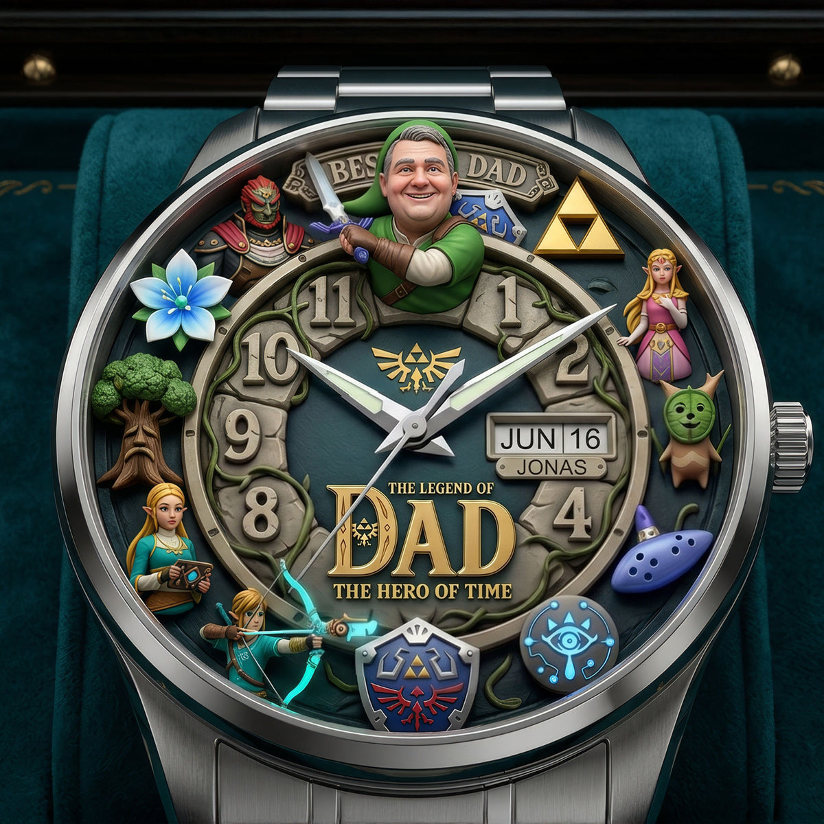 Custom Photo Time Master Dad Stainless Steel Men Watch, Personalized Gifts For Dad 03QHTI290426-Homacus