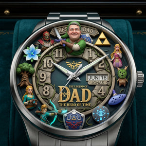 Custom Photo Time Master Dad Stainless Steel Men Watch, Personalized Gifts For Dad 03QHTI290426-Homacus