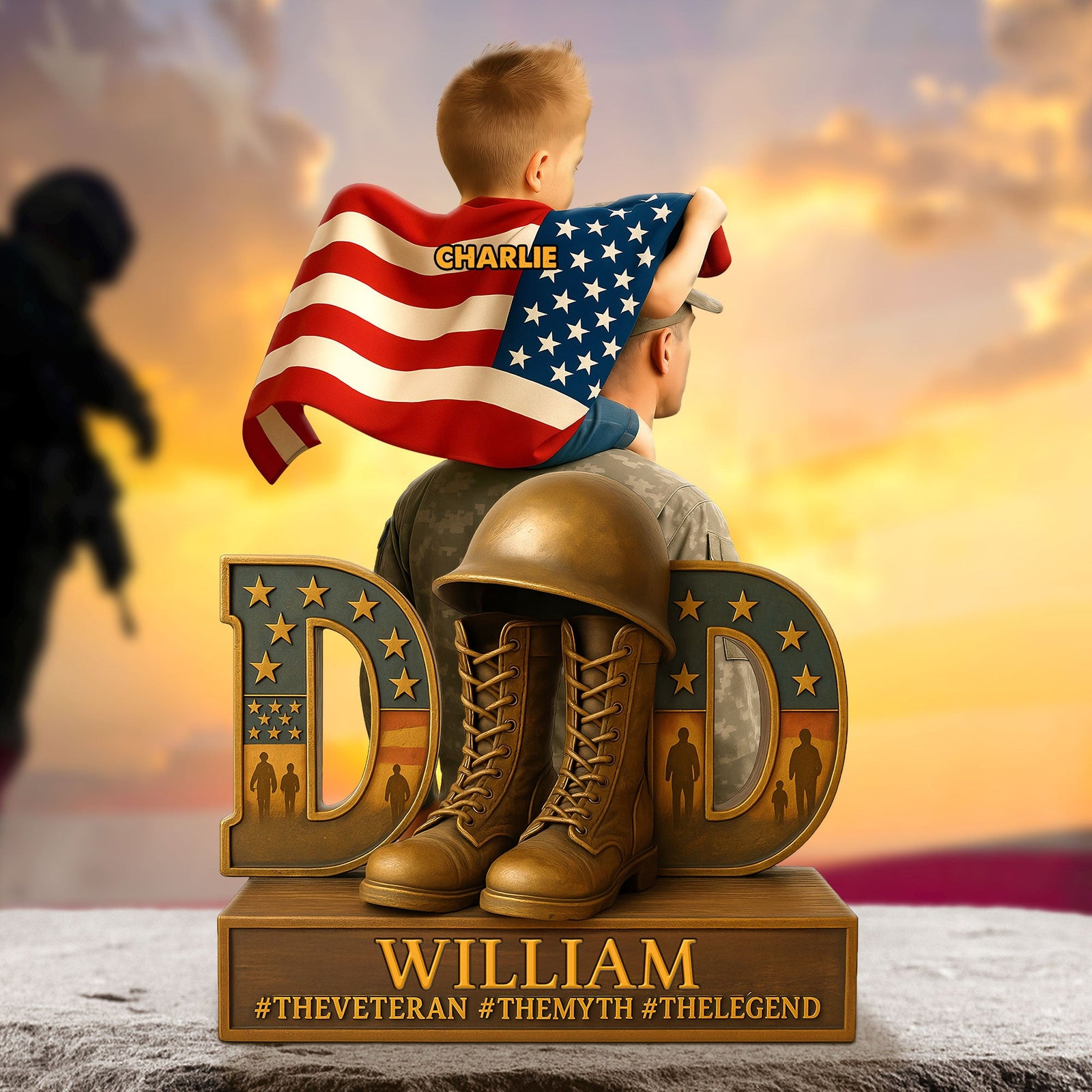 Veteran Dad Plaque - Personalized Gifts For Dad 02ohti090525-Homacus