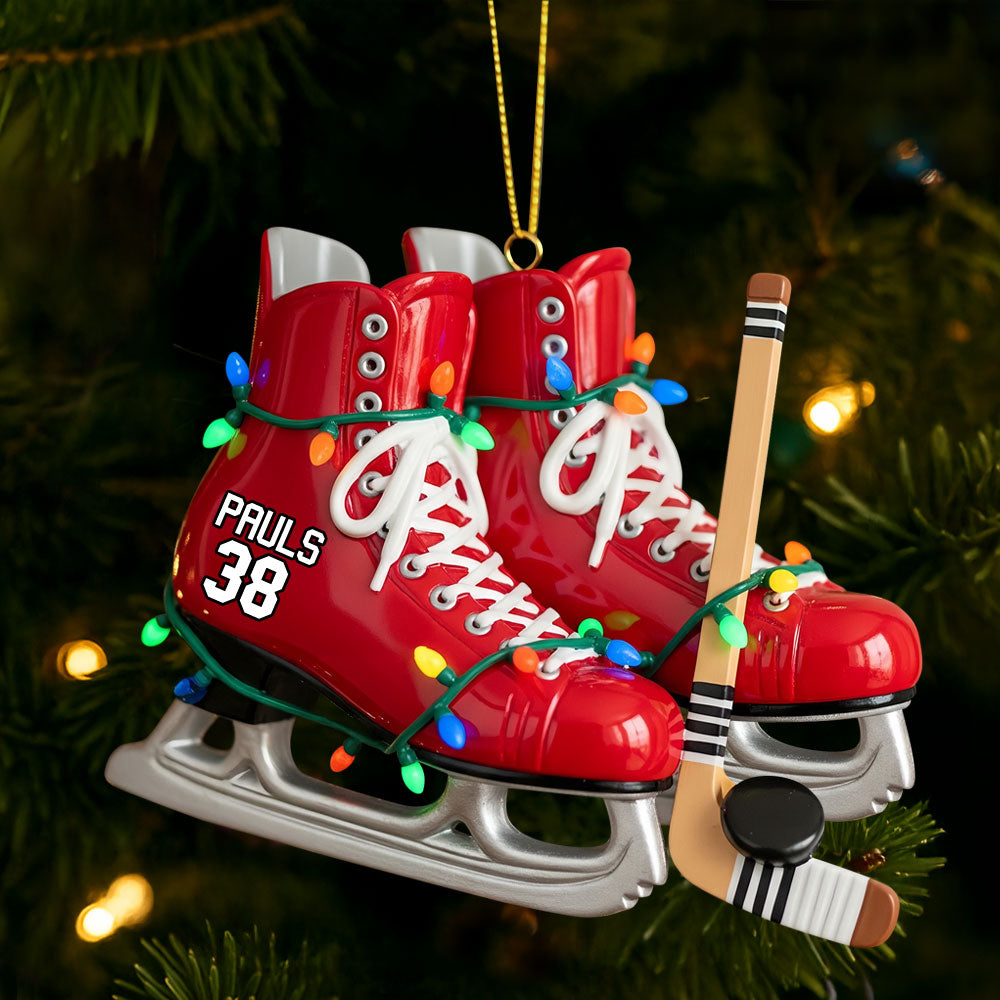Ice Hockey Skates Ornament - Personalized Gifts For Ice Hockey Lovers 04huti210825-Homacus
