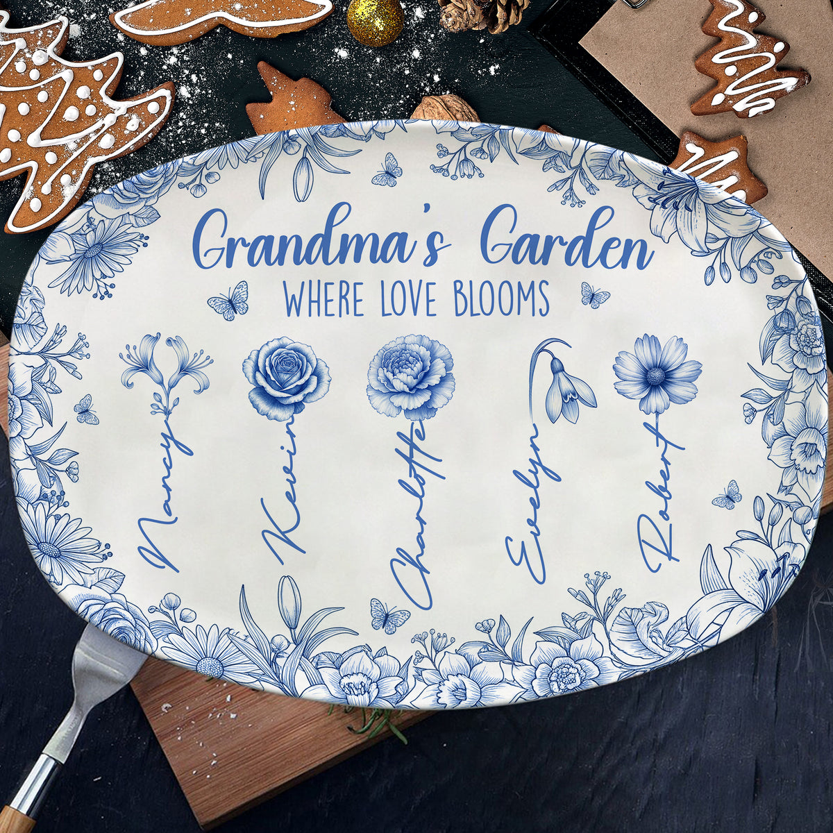 Birth Month Flowers Plate - Personalized Gifts For Grandma 05pgti190925-Homacus