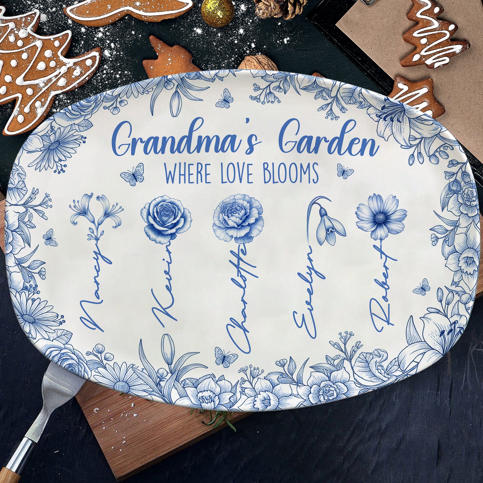 Birth Month Flowers Plate - Personalized Gifts For Grandma 05pgti190925-Homacus