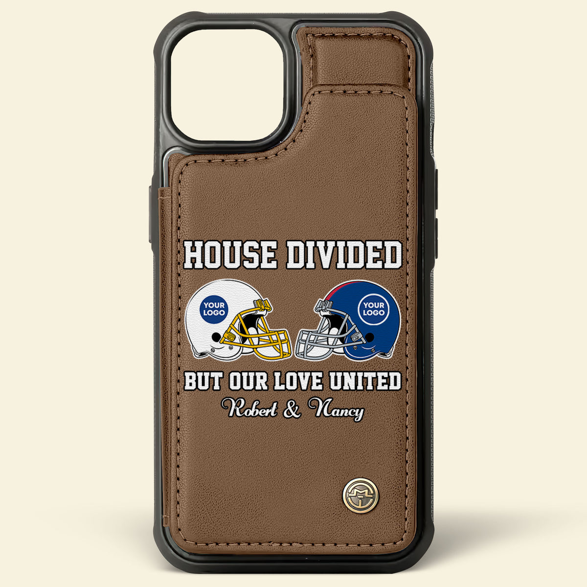 Personalized Gifts For American Football Couple Leather Flip Wallet Phone Case 07huti210225-Homacus