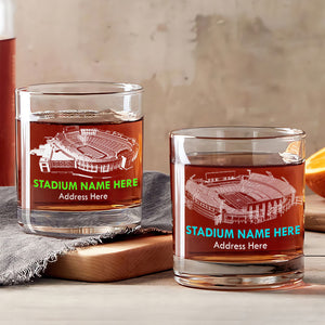 Personalized Gifts For American Football Fan Whiskey Glass, Football Stadiums & Fields 04qhti271124-Homacus