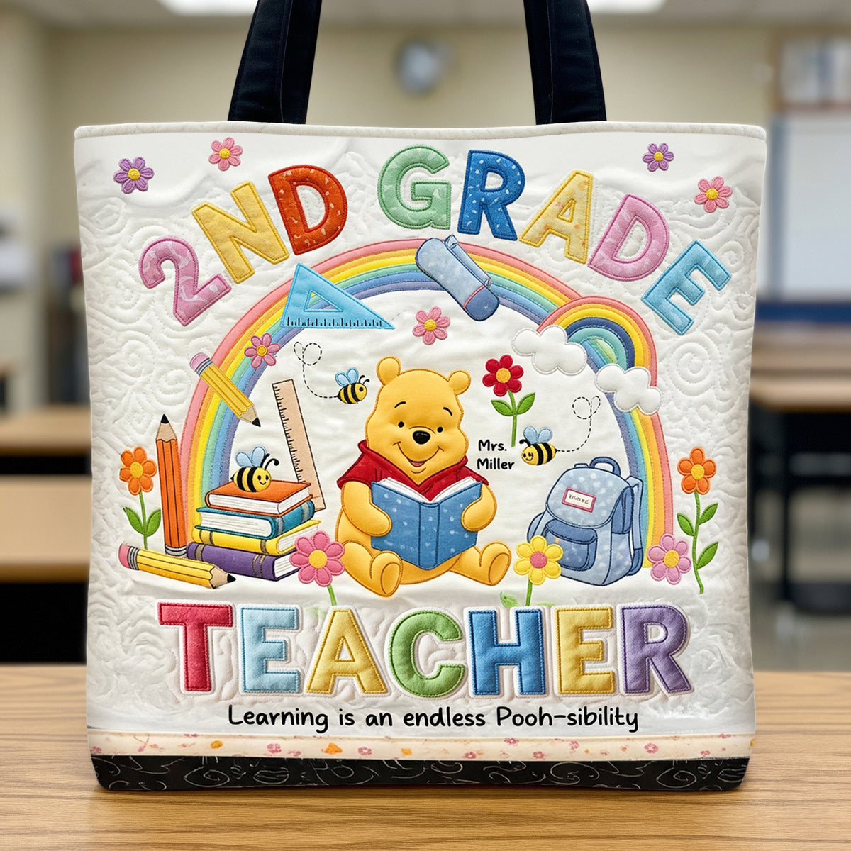 Cute Postitive Teacher Tote Bag, Personalized Gifts For Teacher 04qhti220725-Homacus