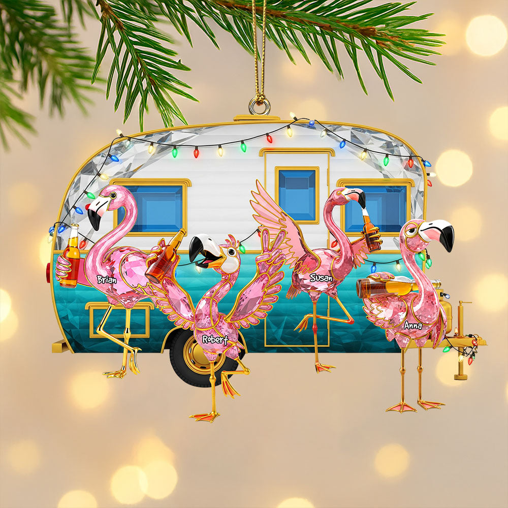 Flamingo Camping Family Ornament - Personalized Gifts For Family 04ohti150825-Homacus