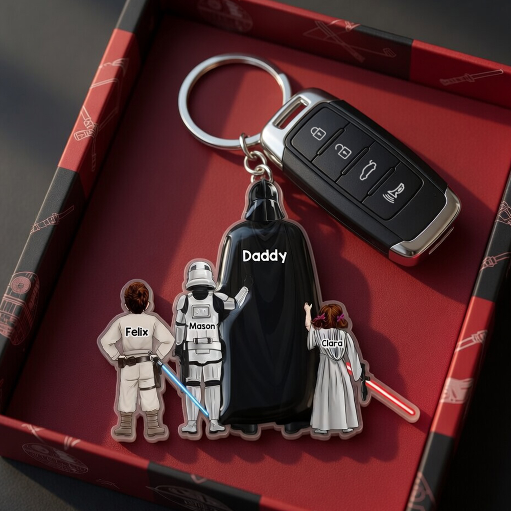 Space Warrior Dad Keychain - Personalized Gifts For Dad 02qhhu080526-Homacus