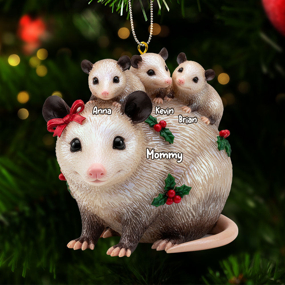 Opossums Mom And Kids Ornament - Personalized Gifts For Mom Christmas Ornament 03NATI071125-Homacus