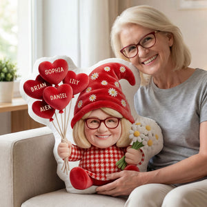 Gnome Grandma Custom Shape Pillow - Custom Photo Gifts For Grandmas 01nati010426-Homacus