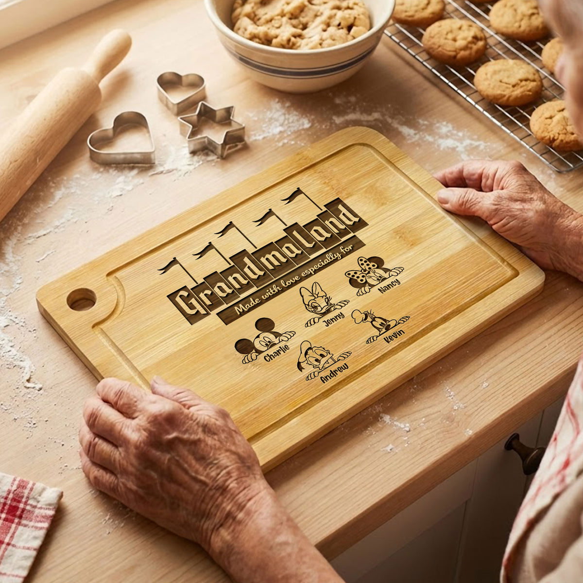 Grandma Kids Cutting Board - Personalized Engraved Cutting Board For Grandma 01HUTI110226-Homacus