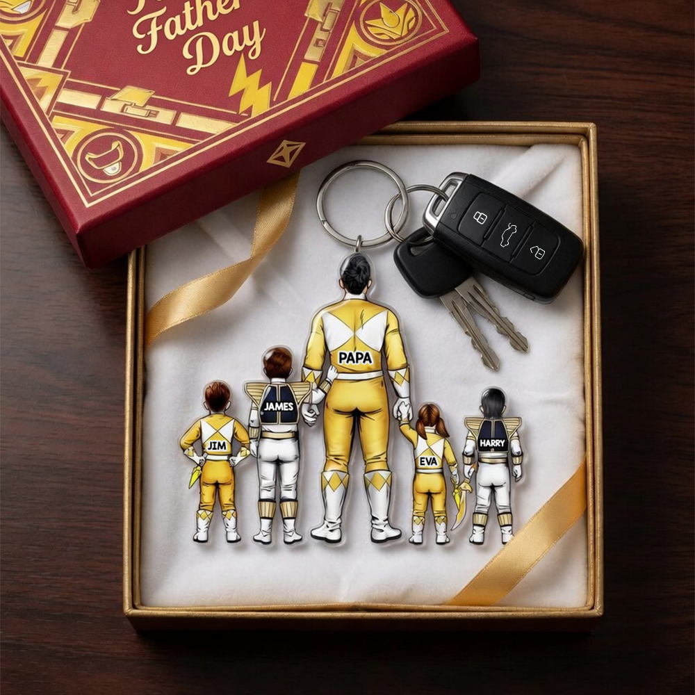 Hero Dad & Sidekick Keychain – Personalized Gifts For Dad 031qhhu070525hh-Homacus