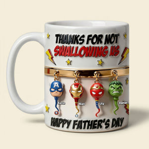 Funny Hero Squad Dad White Mug - Personalized Gift For Dads 02OHTI070526-Homacus