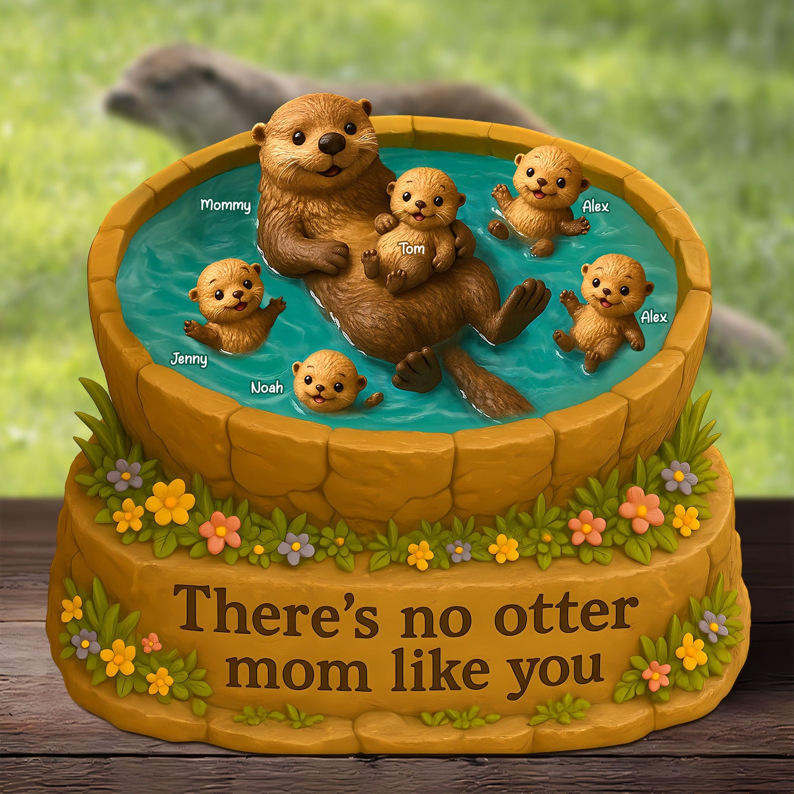 Otter Mom Plaque - Personalized Gifts For Mom 01toti180425-Homacus