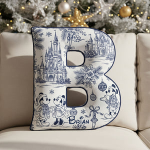 Personalized Toile de Jouy Alphabet Christmas Shaped Pillow 02PGTI211125-Homacus