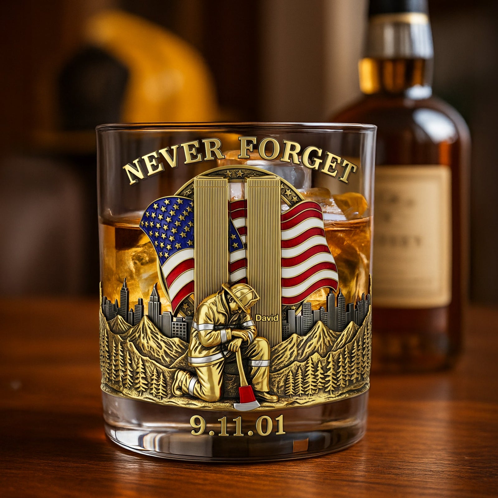 911 Firefighter Whiskey Glass - Personalized Gifts For Firefighters 05nati060825-Homacus
