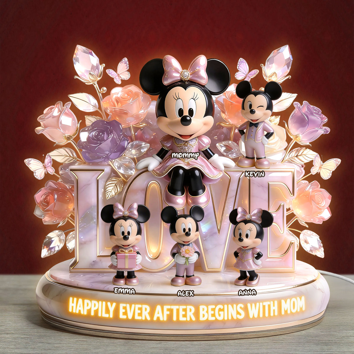 Happier Because Of Mom Acrylic Light Box - Personalized Gifts For Mother's Day 01PGTI020426-Homacus