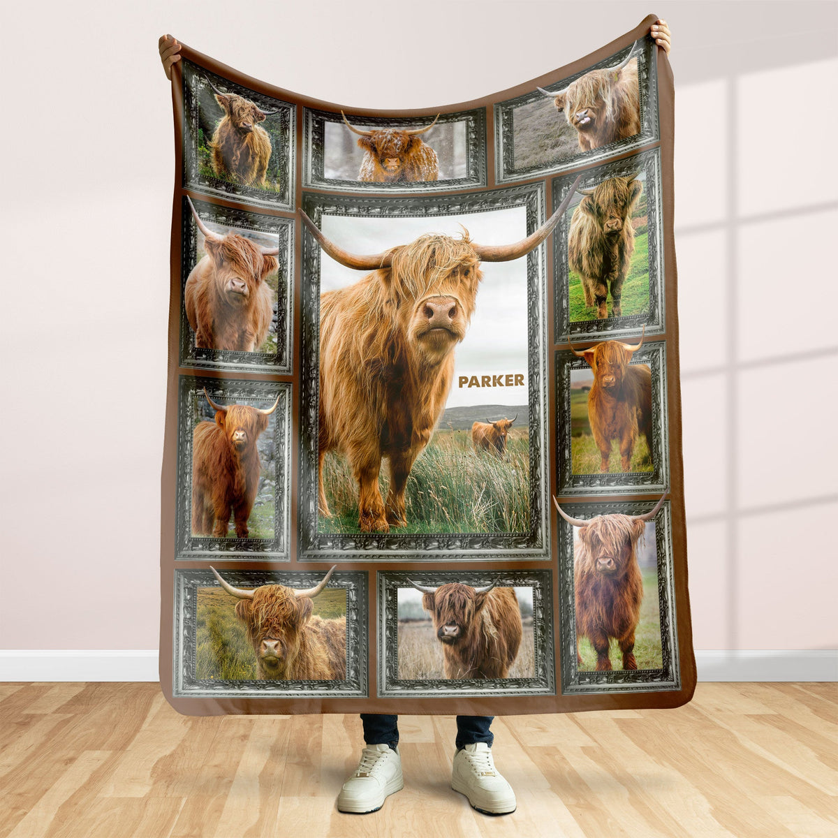 Highland Cow - Personalized Photos Collage Blanket 031qhti311224-Homacus
