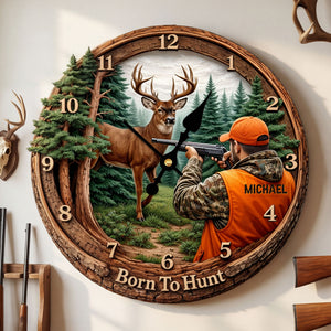 Hunting Lover Clock - Personalized Gifts For Hunter 1 Layer Acrylic Hanging Wall Clock 01HUTI231225-Homacus