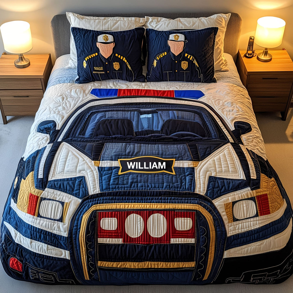 Police Car Quilt Bedding Set - Personalized Gifts For Police Officer 01tgti120725-Homacus