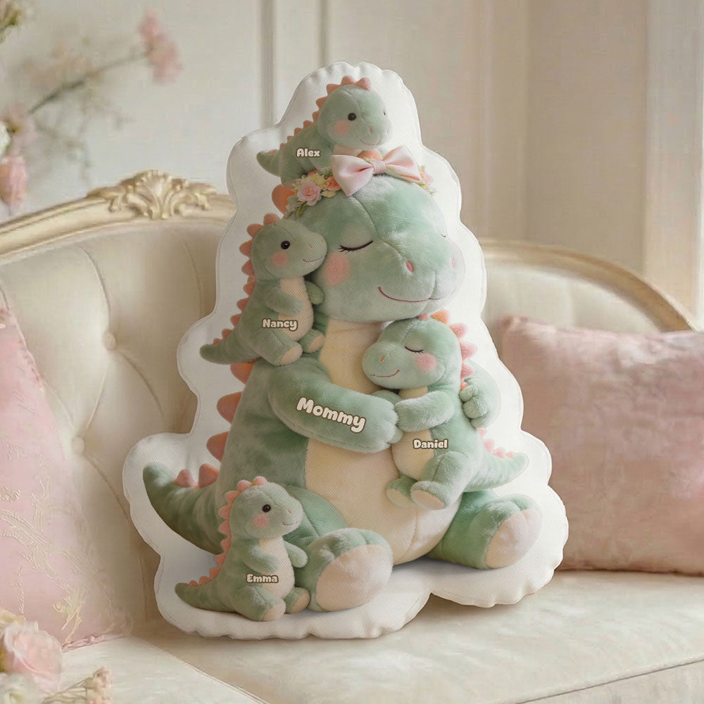 Dinosaur Mom Pillow Personalized Mother's Day Gifts 02PGTI190326